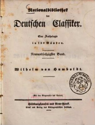Anthologie aus den Werken : mit der Biographie des Autors