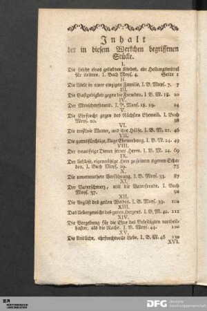Inhalt der in diesem Werkchen begriffenen Stücke.