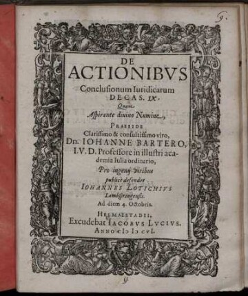 De Actionibus Conclusionum Iuridicarum Decas