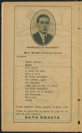 Marcelo Peyret - Su bibliografía