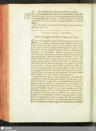 Chapitre XXXI. De la Congregation de Sauve-Majour en France