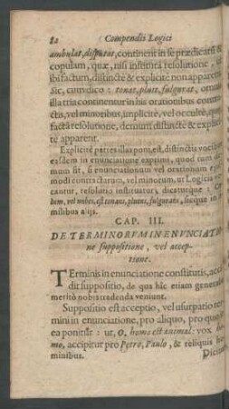 Caput III. De Terminorum in Enunciatione [...]