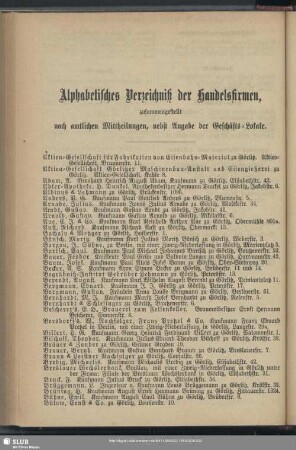 Handelsregister : Alphabetisches Verzeichniß der Handelsfirmen