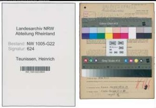 Entnazifizierung Heinrich Teunissen , geb. 26.01.1904 (Milchkaufmann)