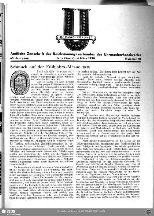 Schmuck auf der Frühjahrs-Messe 1938