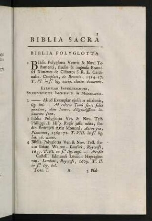 1-26, Biblia Sacra