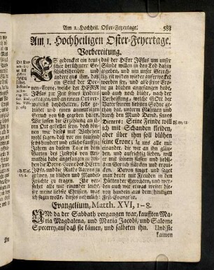 583-606, Am I. Hochheiligen Oster-Feyertage