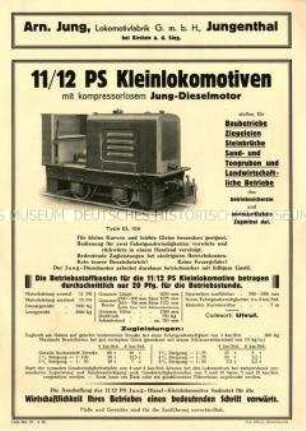 11/12 PS Kleinlokomotiven mit kompressorlosem Jung-Dieselmotor