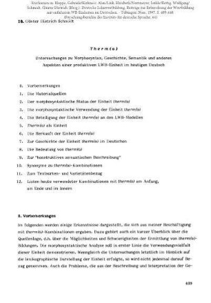 Therm(o). Untersuchungen zu Morphosyntax, Geschichte, Semantik und anderen Aspekten einer produktiven LWB-Einheit im heutigen Deutsch