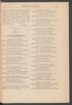 Oda a Sucre : [Poesía]