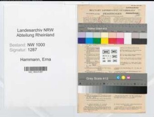 Entnazifizierung Erna Hammann, geb. 09.06.1897 (Sekretaerin)