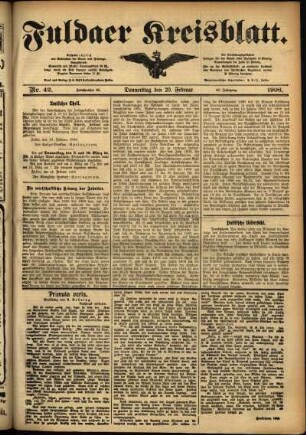 Ausgabe vom Donnerstag, den 20. Februar 1908.