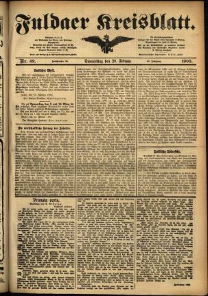 Ausgabe vom Donnerstag, den 20. Februar 1908.