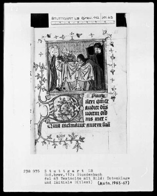 Lateinisch-französisches Stundenbuch — Totenklage, Folio 63recto