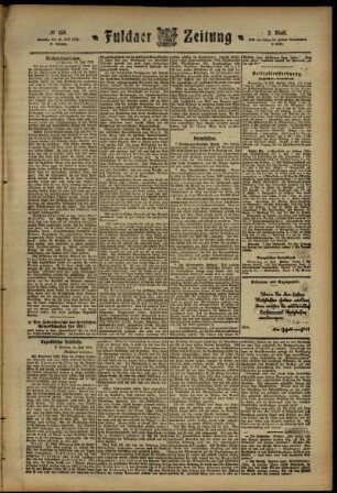 Zweite Ausgabe vom Samstag, den 13. Juli 1912.