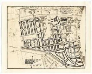 Siedlungsplan Südweststadt, Hindenburg: Siedlungsplan für die Südweststadt von Hindenburg: Lageplan 1:2000