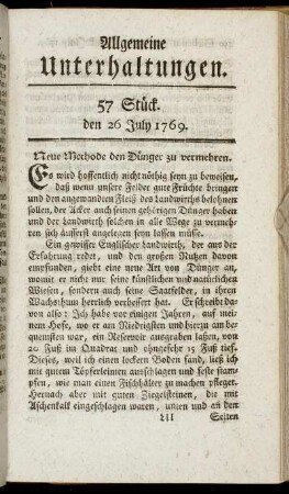 57 Stück. d. 26. July 1769.