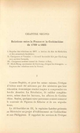 Chapitre second