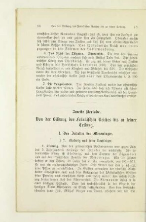 Zweite Periode. Von der Bildung des fränkischen Reiches bis zu seiner Teilung