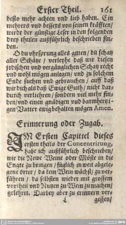 Erinnerung oder Zugab.