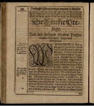 Die Fünffte Predigt. Von des heiligen Geistes Person/ wahrer Gottneit/ Ampt und Wolthaten
