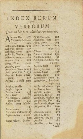 Index Rerum Et Verborum.