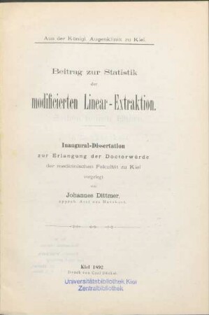 Beitrag zur Statistik der modificierten Linear-Extraktion