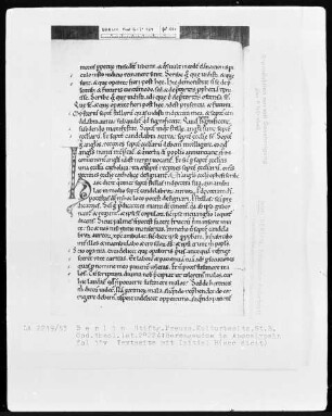 Berengaudus in Apocalypsin — Initiale H (aec dicit), Folio 11 verso