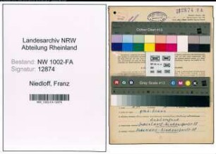 Entnazifizierung Franz Niedloff, geb. 07.01.1901 (Kaufmann)