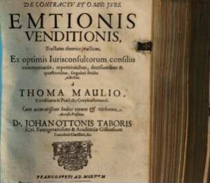 De contractu et omni iure emtionis venditionis, tractatus theoretico practicus