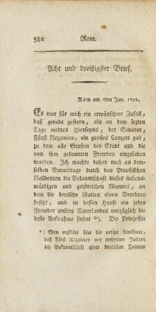 Acht und dreißigster Brief. Rom
