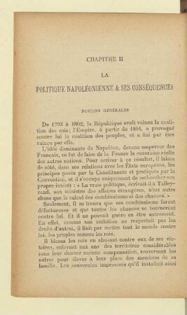 La politique napoléonienne & ses conséquences