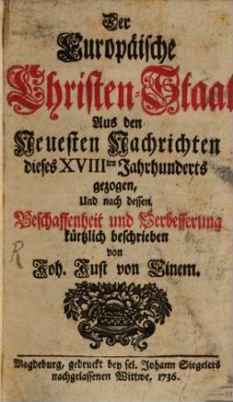 Der Europäische Christen-Staat