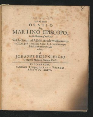 Oratio De Martino Episcopo