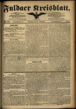 Ausgabe vom Dienstag, den 20. November 1906.