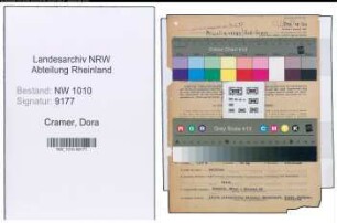 Entnazifizierung Dora Cramer , geb. 14.02.1905 (Krankenschwester)