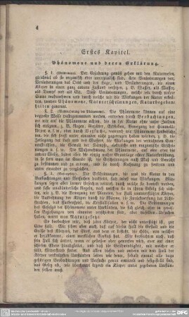 Erstes Kapitel. Phänomene und deren Erklärung
