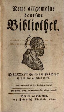 Neue allgemeine deutsche Bibliothek. 87. 1804