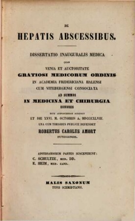 De hepatis abscessibus