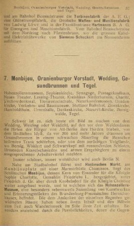 7. Monbijou, Oranienburger Vorstadt, Wedding, Gesundbrunnen und Tegel