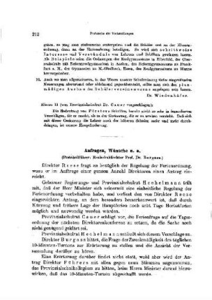 Anfragen, Wünsche u.a. : [Vierte Sitzung] ; [Protokolle der Verhandlungen]