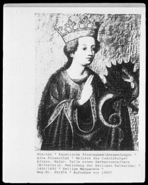 Teile eines Katharinenaltars — Die heilige Margaretha