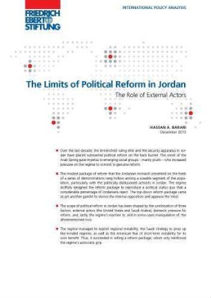 The limits of political reform in Jordan : the role of external actors