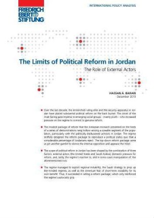 The limits of political reform in Jordan : the role of external actors