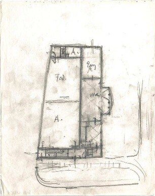 Hildebrand, Adolf von; München, Perfallstr.; Haus Hildebrand - frühes Projekt (Grundriss)