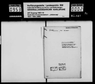 Fuchs, Arthur, Kaufmann u. a in Karlsruhe Erwerber: Erich Eha, Oberlandesgerichtsrat in Karlsruhe Lagerbuch-Nr. 5373 Karlsruhe siehe auch Nr. 460 + 462