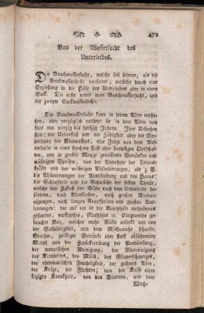 Von der Wassersucht des Unterleibes. - Von der Sackwassergeschwulst des Unterleibes.