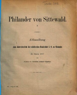 Jahresbericht der Städtischen Realschule I.O. zu Chemnitz : mit welchem zu den ... öffentlichen Schluß-Prüfungen im Namen des Lehrer-Kollegiums einladet. 1876/77