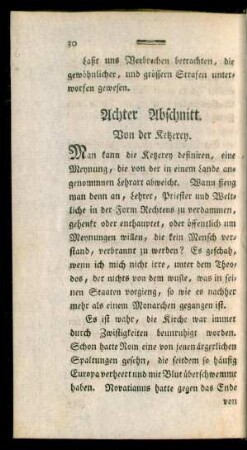 Achter Abschnitt. Von der Ketzerey