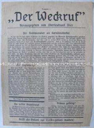 Mitteilungsblatt einer oppositionellen Gruppe der Wurzener Polizei